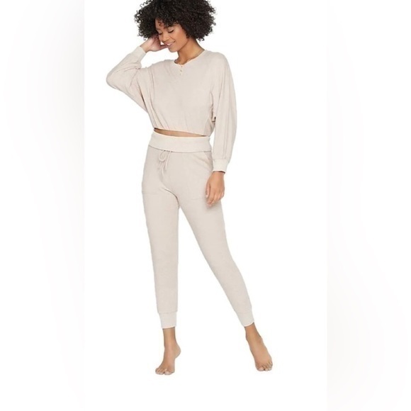 L* Space Sleepin In Pant Oatmeal Joggers Pocket Pants Nwt Small